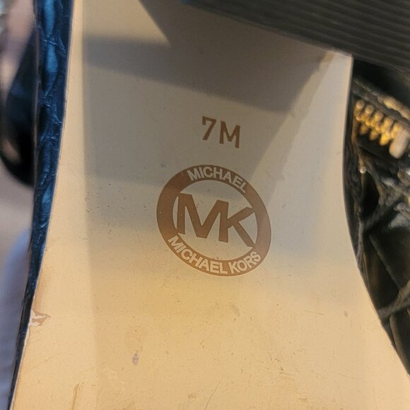 Michael Michael Kors Farrah Tronchetto Donna Embossed Boots Black - Picture 9 of 9